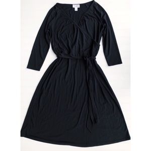 Ann Taylor LOFT Black Faux Wrap Dress